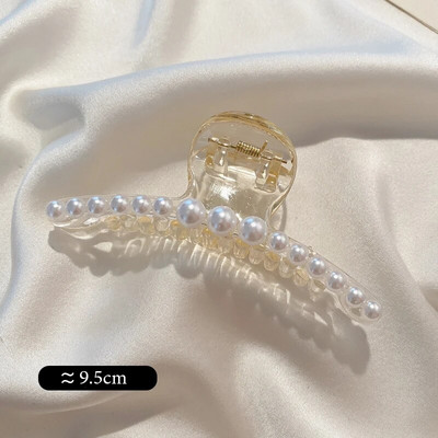 Big Pearl Hair Claw For Women Γυναικείο Μακιγιάζ Μαλλιά Barrettes Αξεσουάρ για τα μαλλιά Κορεατικό σταυρό Crab Hair Clip Fashion Girl Headwear