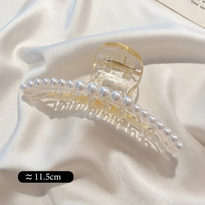 Big Pearl Hair Claw For Women Γυναικείο Μακιγιάζ Μαλλιά Barrettes Αξεσουάρ για τα μαλλιά Κορεατικό σταυρό Crab Hair Clip Fashion Girl Headwear