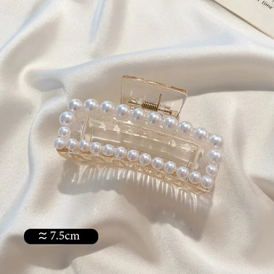 Big Pearl Hair Claw For Women Γυναικείο Μακιγιάζ Μαλλιά Barrettes Αξεσουάρ για τα μαλλιά Κορεατικό σταυρό Crab Hair Clip Fashion Girl Headwear