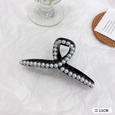 Big Pearl Hair Claw For Women Γυναικείο Μακιγιάζ Μαλλιά Barrettes Αξεσουάρ για τα μαλλιά Κορεατικό σταυρό Crab Hair Clip Fashion Girl Headwear