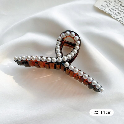 Big Pearl Hair Claw For Women Γυναικείο Μακιγιάζ Μαλλιά Barrettes Αξεσουάρ για τα μαλλιά Κορεατικό σταυρό Crab Hair Clip Fashion Girl Headwear