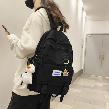 Модерна момичешка водоустойчива раница за пътуване Модна облицована найлонова дамска раница Студентска чанта за рамо Ученическа чанта в корейски стил Раница за книги