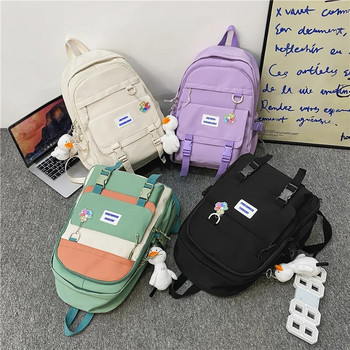 Μοντέρνο αδιάβροχο σακίδιο ταξιδιού για κορίτσια με επένδυση από νάιλον γυναικείο σακίδιο πλάτης Φοιτητική τσάντα ώμου Κορεατικού στυλ Σχολική τσάντα βιβλίου