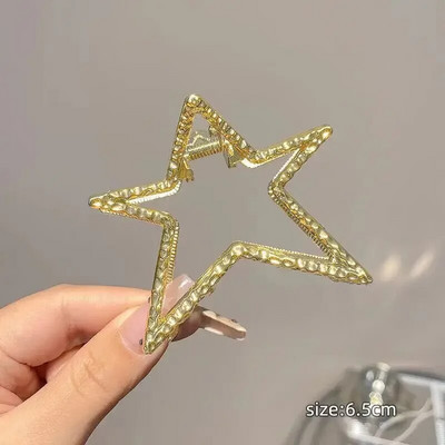 Μοντέρνα Y2K Sar Heart Metal Χρυσό Ασημί Μαύρα Καβούρι Μαλλιά Κλιπς με νύχια Αξεσουάρ για γυναίκες Κορεάτικο Gaint Medium Novelties