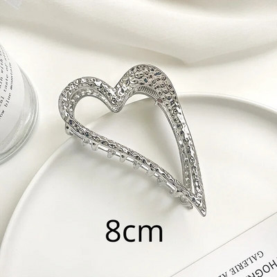 Μοντέρνα Y2K Sar Heart Metal Χρυσό Ασημί Μαύρα Καβούρι Μαλλιά Κλιπς με νύχια Αξεσουάρ για γυναίκες Κορεάτικο Gaint Medium Novelties