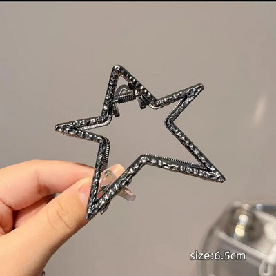 Μοντέρνα Y2K Sar Heart Metal Χρυσό Ασημί Μαύρα Καβούρι Μαλλιά Κλιπς με νύχια Αξεσουάρ για γυναίκες Κορεάτικο Gaint Medium Novelties