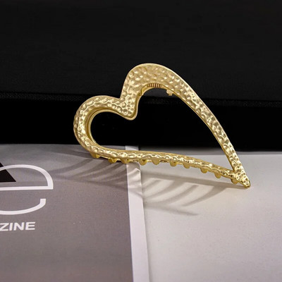 Μοντέρνα Y2K Sar Heart Metal Χρυσό Ασημί Μαύρα Καβούρι Μαλλιά Κλιπς με νύχια Αξεσουάρ για γυναίκες Κορεάτικο Gaint Medium Novelties