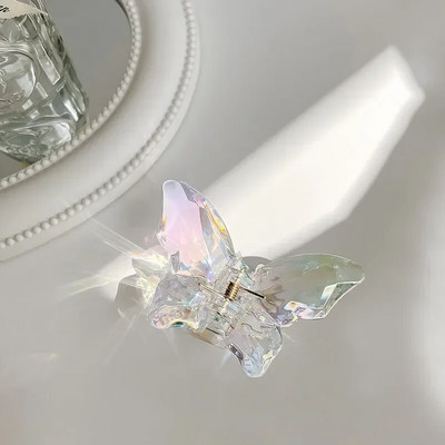 Modernas caurspīdīgas pērļu tauriņu skavas krabju matu spīles sievietēm, meitenēm akrila matu sprādzes matu sprādzes, matu aksesuāri