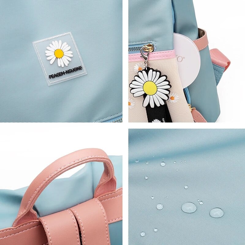 Sieviešu vienkārša, viegla pretaizdzīšanas margrietiņa mugursoma Oksfordas auduma ūdensnecaurlaidīga plecu soma.