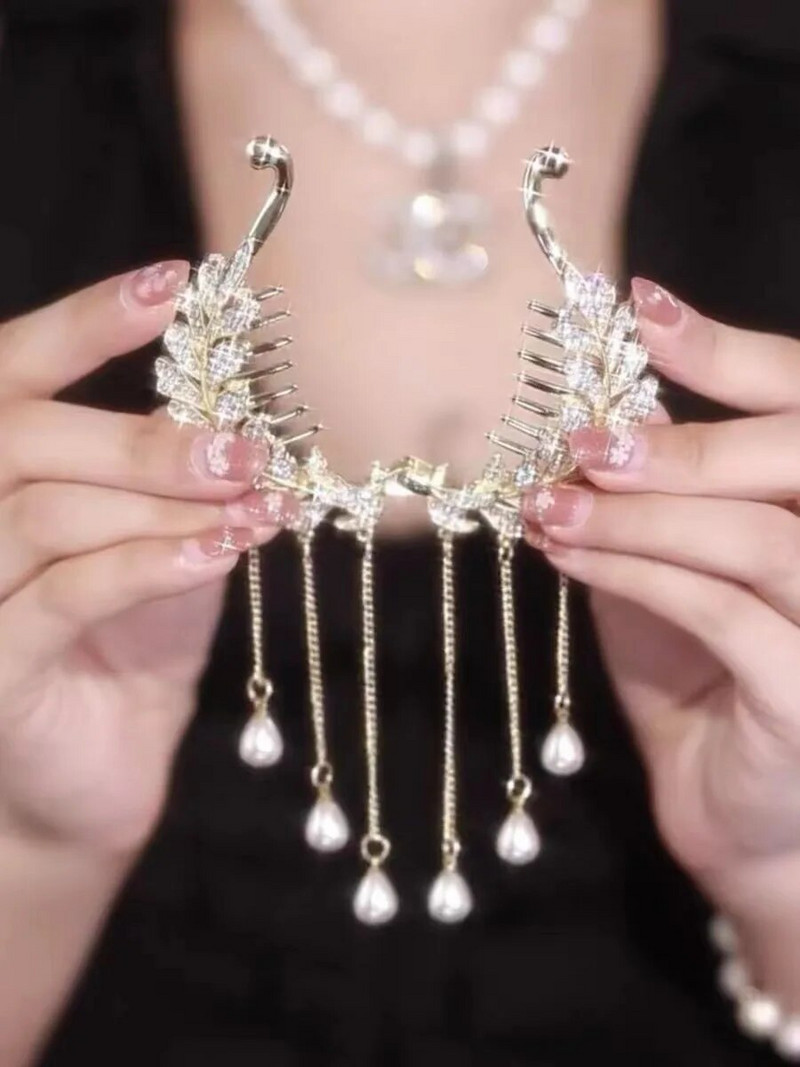 Sieviešu kristāla kviešu pušķu matu sprādzes Heawear Rhinestone dekors zirgastes spīles aksesuāri meitenēm stila dāvanas