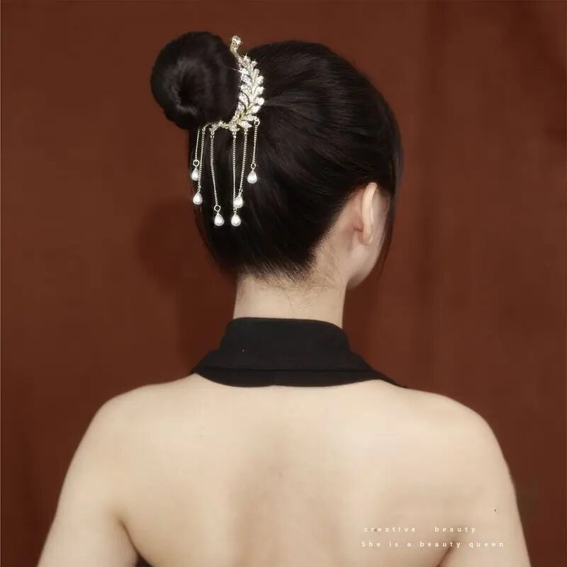 Sieviešu kristāla kviešu pušķu matu sprādzes Heawear Rhinestone dekors zirgastes spīles aksesuāri meitenēm stila dāvanas