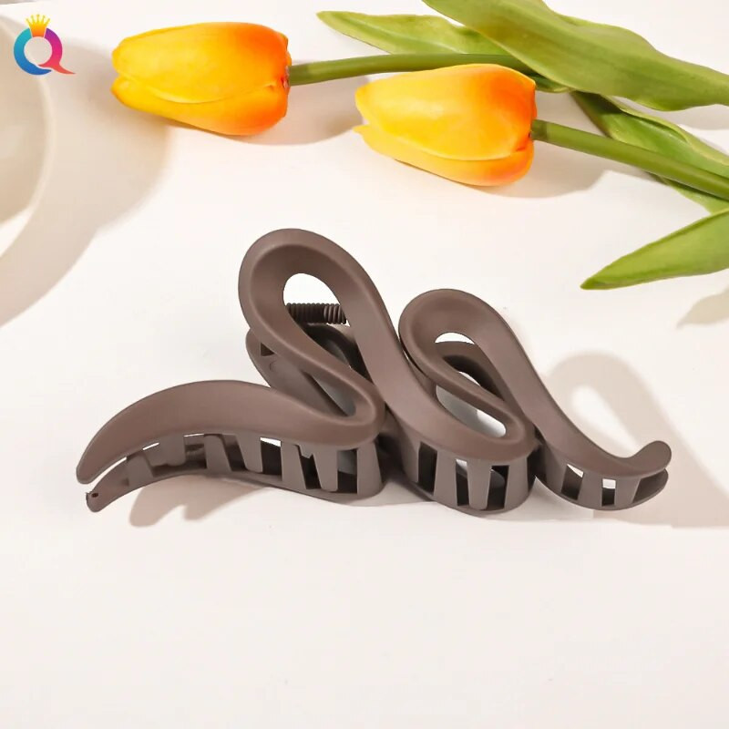 Smalkas, liela izmēra viļņveida matu sprādzes vintage zirgastes bizes krabju spīlei modernas, mīļas meitenes matu sprādzes matu aksesuāri