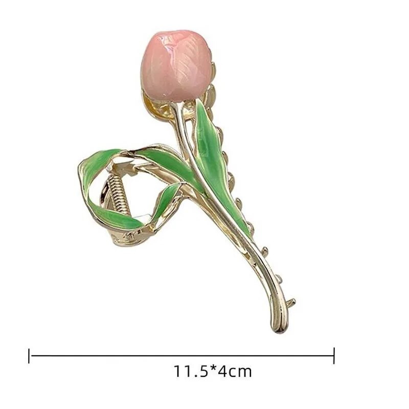 Eleganta Tulip Bell orhideja Ziedi Matu Spīļveida Haizivs Saspraudes Galvassega Vintage Zirgastes Spīļskava Moderni saldie Meiteņu Matu Rotaslietas