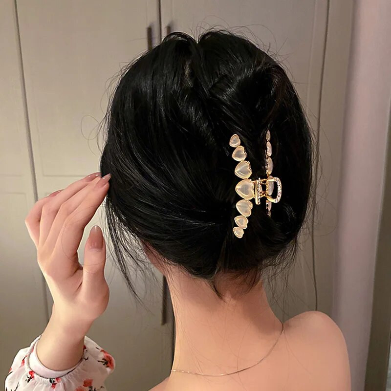 Korejas lielās pērles, akrila matu sprādzes, saldie kristāla ziedi, matu spīles, eleganti stieņi, nagu krabji, matu sprādzes Modes matu aksesuāri