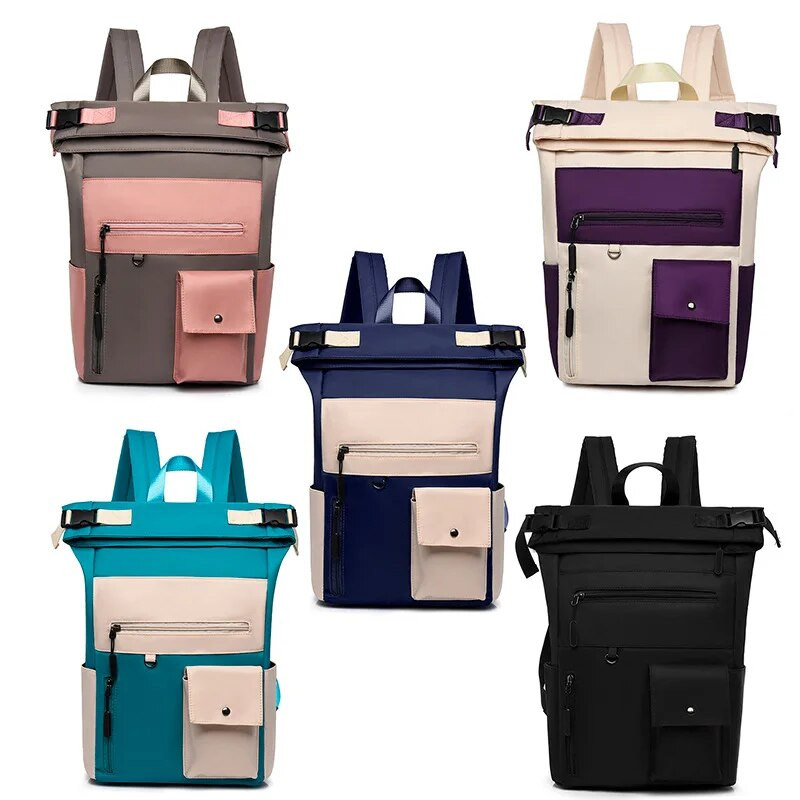 FUNMARDI Oxford ūdensizturīga sieviešu mugursoma zīmola ceļojumu soma Lielas ietilpības klēpjdatora soma Modes savārstījums sieviešu mugursoma WLHB2452