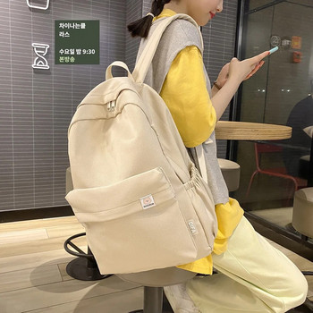Модна класическа дамска раница Дамска чанта за пътуване Раници Ученическа чанта за тийнейджърки Едноцветна чанта Mochila Bookbag