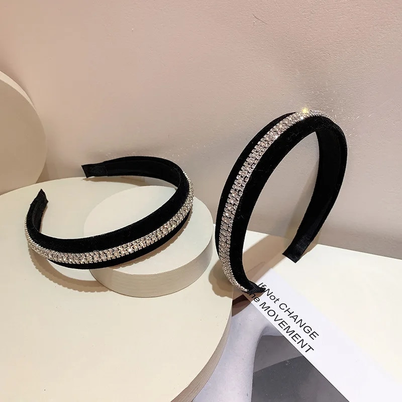 Modes matu aksesuāri Temperaments Super spīdīgs Rhinestone Vienkāršs un viegli pieskaņojams plata galvas saite South Dongdaemun galvas saite