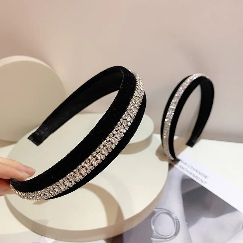Modes matu aksesuāri Temperaments Super spīdīgs Rhinestone Vienkāršs un viegli pieskaņojams plata galvas saite South Dongdaemun galvas saite