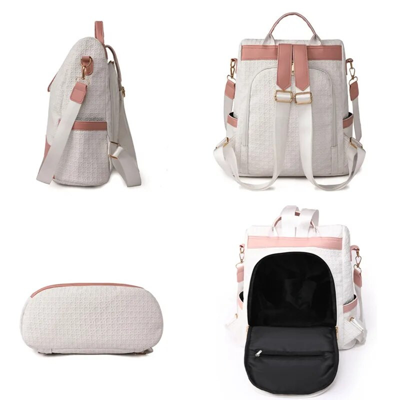 2023 New Fashion Lady High Capacity Color Matching College Pretzagļu mugursoma Sieviešu klēpjdatoru Skolas somas Jauki meiteņu ceļojumu somas