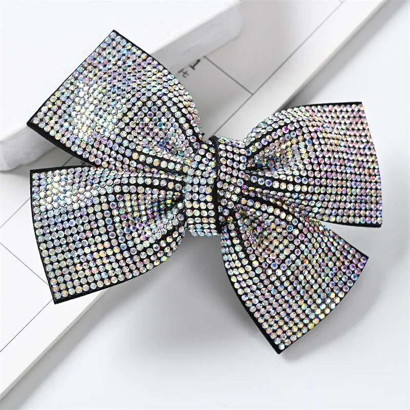 Jauni spīdīgi Rhinestone Bow matu sprādzes matu aksesuāri Modes matu sprādzes sievietēm Meiteņu vintage barrettes zirgastes turētāja galvassegas