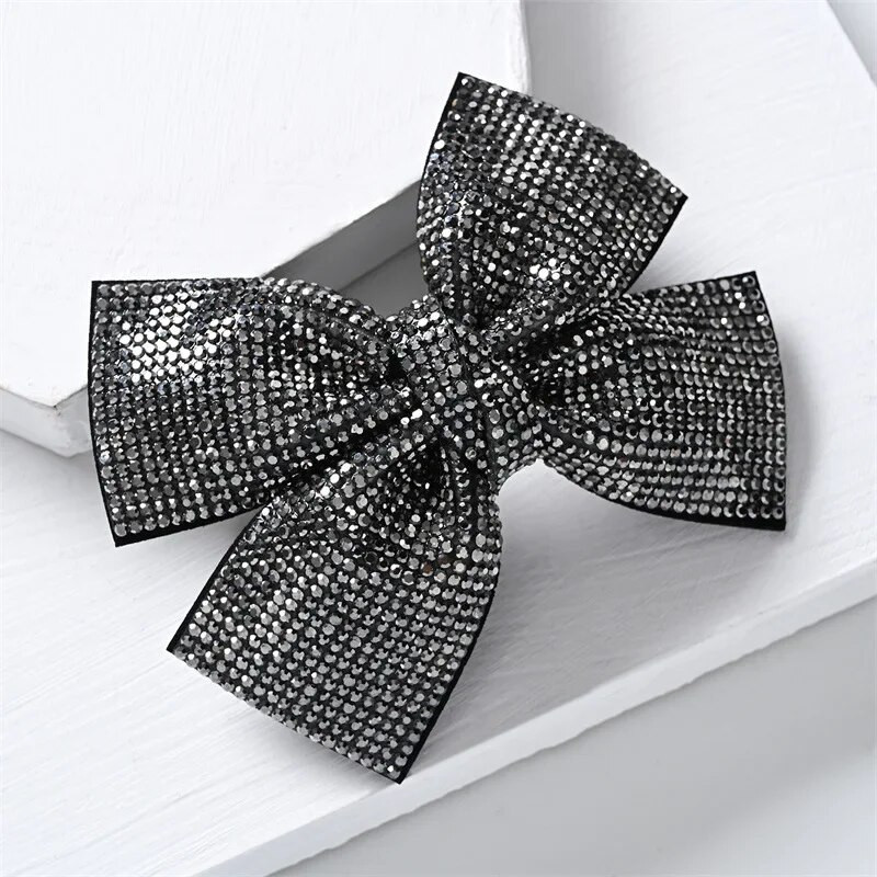 Jauni spīdīgi Rhinestone Bow matu sprādzes matu aksesuāri Modes matu sprādzes sievietēm Meiteņu vintage barrettes zirgastes turētāja galvassegas