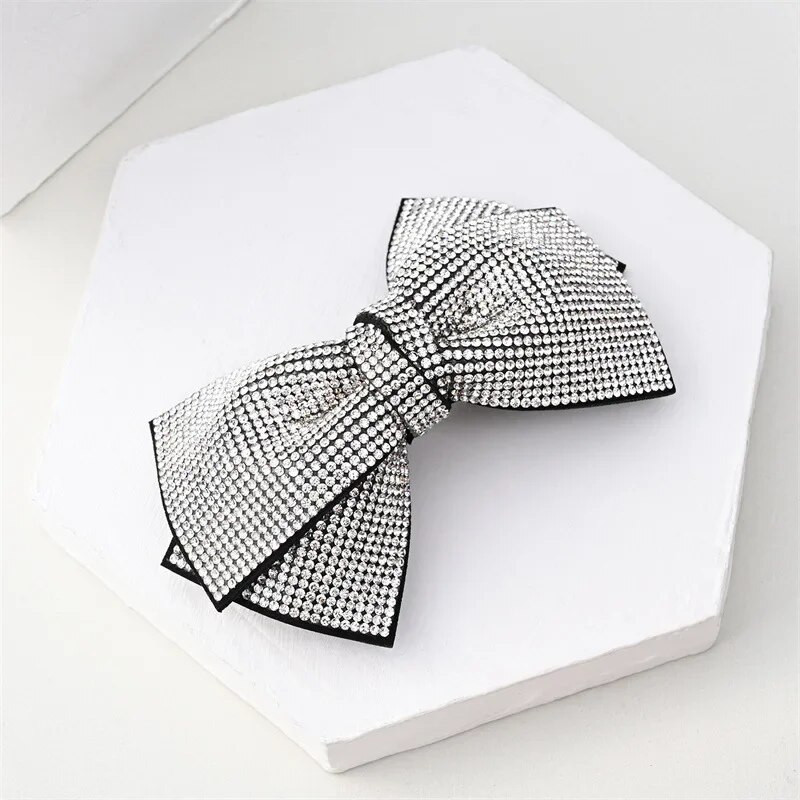 Jauni spīdīgi Rhinestone Bow matu sprādzes matu aksesuāri Modes matu sprādzes sievietēm Meiteņu vintage barrettes zirgastes turētāja galvassegas