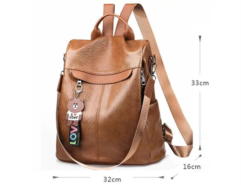 Sieviešu pretaizdzīšanas mugursoma Klasiska PU ādas augstas kvalitātes mugursoma Canta Fashion plecu soma mugursomas sievietēm