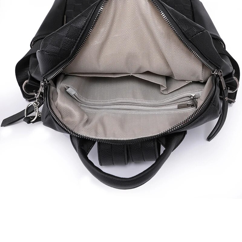 Mados nuo vagystės Moteriškos kuprinės Garsus prekės ženklas Aukštos kokybės PU odos Kelioninė kuprinė Moteriškos Didelės talpos rankinės ant pečių