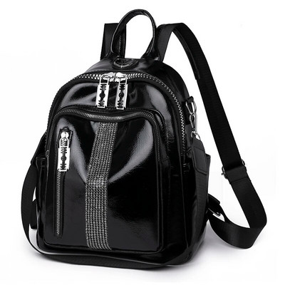 Fashion Revit Design Women Daypack Υψηλής ποιότητας Μαλακό PU Γυναικείο σακίδιο ταξιδιού Casual Girls Leisure Shopping Backpack SAC