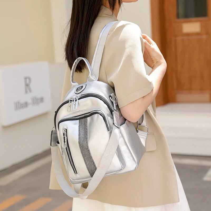 Modes Revit Design sieviešu dienassoma Augstas kvalitātes mīksta PU sieviešu ceļojumu mugursoma Ikdienas meiteņu brīvā laika iepirkšanās mugursoma SAC