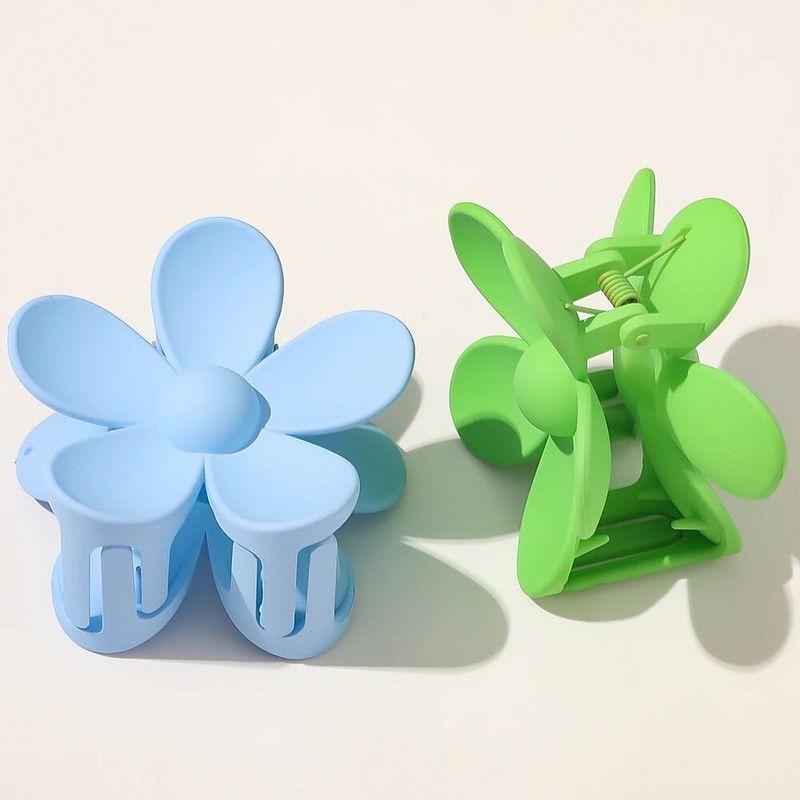 Koreja Ziedu Forma Matu Spīles Sieviešu Meiteņu Matu Sprādzes Krabju Matu Spīles Zirgaste Matadata Vannas Barrette Galvassegas Aksesuāri