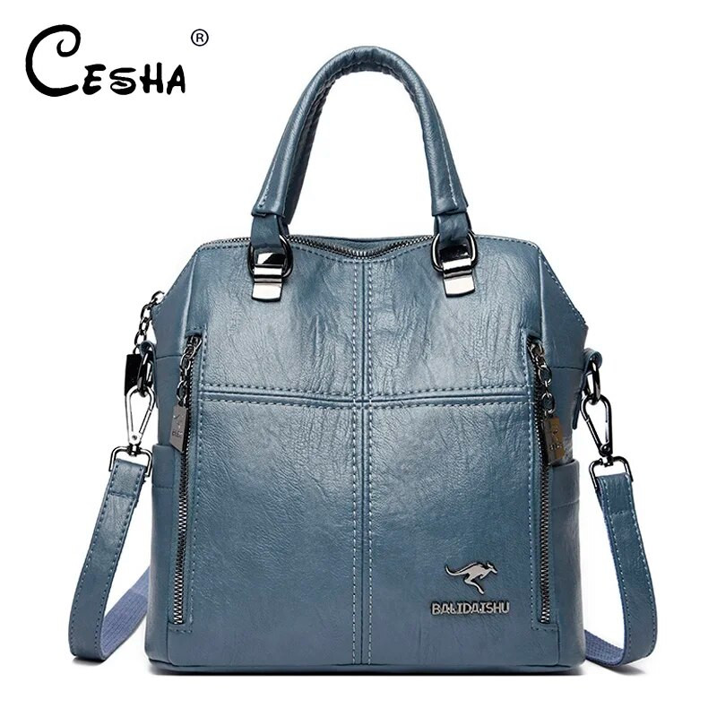 Luksuslik disainiga pehmest nahast naiste seljakott Kvaliteetsest nahast õlakott Moodne vabaaja naiste reisiseljakott SAC