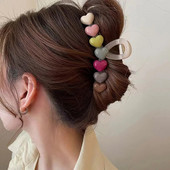 Νέο πολύχρωμο κλιπ αγάπης Rainbow Grab Hair Clip Hair Claw Claw Γυναικεία Κομψό γεωμετρικό κλιπ αλογοουρά για κορίτσια Μοντέρνα κεφαλή μπάνιου