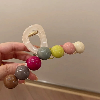 Νέο πολύχρωμο κλιπ αγάπης Rainbow Grab Hair Clip Hair Claw Claw Γυναικεία Κομψό γεωμετρικό κλιπ αλογοουρά για κορίτσια Μοντέρνα κεφαλή μπάνιου
