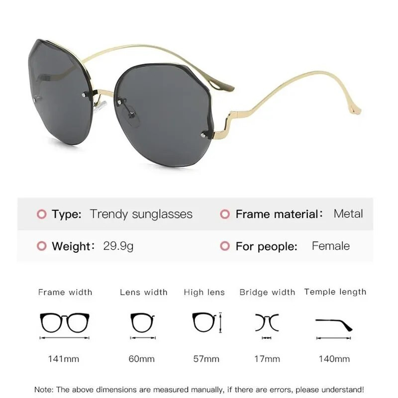 Sieviešu modernas ovālas gradienta saulesbrilles Oculos De Sol