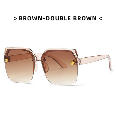 Fashion Square Half Frame Γυαλιά INS Style Gradual Change Ocean Piece Big Frame γυαλιά ηλίου
