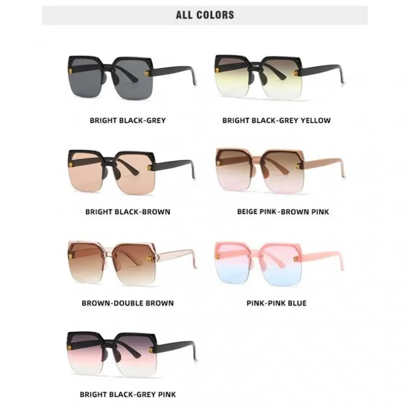 Modes kvadrātveida pusrāmja INS stila brilles pakāpeniski maināmas okeāna gabala liela rāmja saulesbrilles