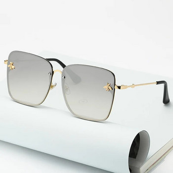 Нови модни дамски извънгабаритни квадратни пчелни слънчеви очила без рамки Дамски мъжки малки очила Градиентни слънчеви очила Женски UV400