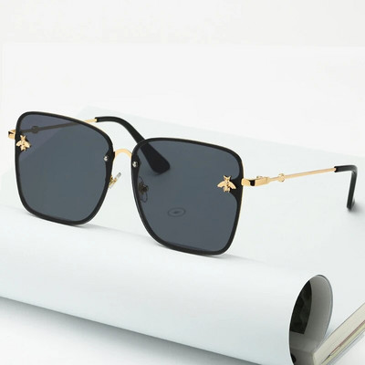 New Fashion Lady Oversize Rimless Square Γυαλιά ηλίου Bee Γυναικεία Ανδρικά Μικρά Γυαλιά Γυαλιά ηλίου ντεγκραντέ Γυναικεία UV400