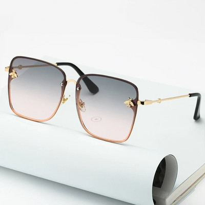 New Fashion Lady Oversize Rimless Square Γυαλιά ηλίου Bee Γυναικεία Ανδρικά Μικρά Γυαλιά Γυαλιά ηλίου ντεγκραντέ Γυναικεία UV400