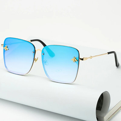 New Fashion Lady Oversize Rimless Square Γυαλιά ηλίου Bee Γυναικεία Ανδρικά Μικρά Γυαλιά Γυαλιά ηλίου ντεγκραντέ Γυναικεία UV400