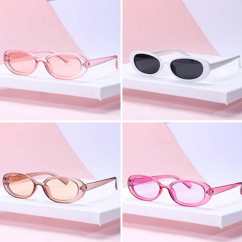 Vasaras Jaunas UV400 Saulesbrilles Sieviešu Modes Retro Mazs Ovāls Rāmis UV Aizsardzība Saulesbrilles Toņi Moderns Ielas brilles