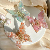 Κορεάτικο Fairy Acetate Tie-Dye Πεταλούδα φουρκέτες Vintage ντεγκραντέ Γυναικείες Barrettes Crab Hair Clip Αξεσουάρ μαλλιών