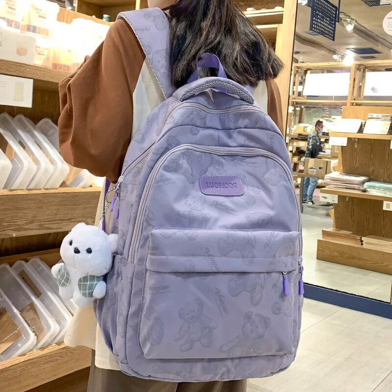 Trendikas naiste suure mahutavusega printimissülearvuti naistele veekindel koolikott Moodne leedi kolledži seljakott Armsad tüdrukute reisiraamatukotid