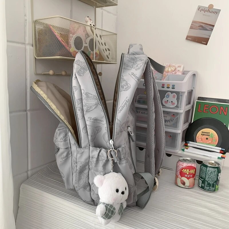 Trendikas naiste suure mahutavusega printimissülearvuti naistele veekindel koolikott Moodne leedi kolledži seljakott Armsad tüdrukute reisiraamatukotid