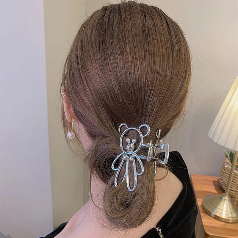 Dobu lāču krabju matu sprādzes meitenēm, metāla pērle, jauka matu spīle, korejiešu sieviešu matu aksesuāri 2023. g. moderni matu rotājumi