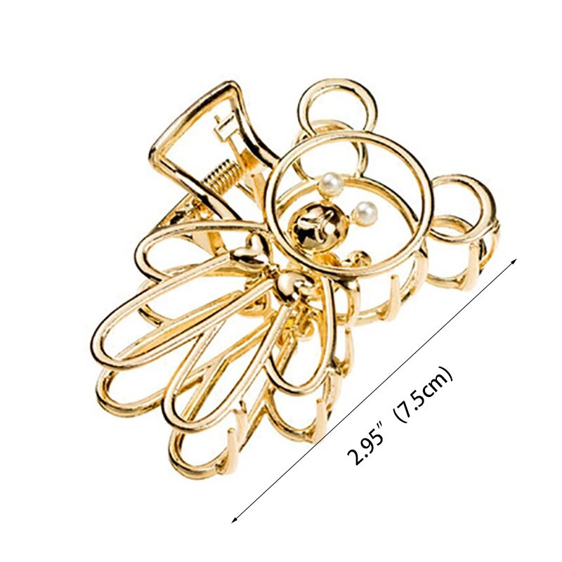 Dobu lāču krabju matu sprādzes meitenēm, metāla pērle, jauka matu spīle, korejiešu sieviešu matu aksesuāri 2023. g. moderni matu rotājumi