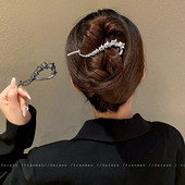 Κομψό S Shape Pearl Hair Claw Clip για Γυναικεία Κότσος Μαλλιά Φουρκέτα Κάλυμμα στρας Μεταλλικές Barrettes Μπανάνα Twist Clips Κοσμήματα