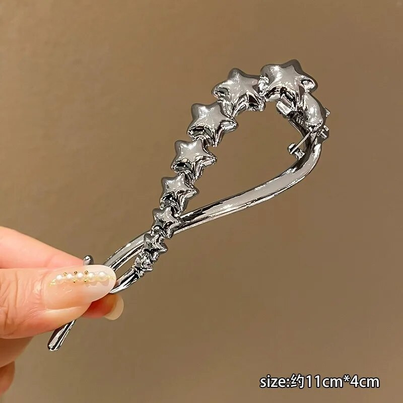 Eleganta S formas pērļu matu spīle Sievietēm Matu bulciņa Matadata Galvassega Rhinestone Metāla stieņi Banānu Sagriežami Spraudītes Rotaslietas