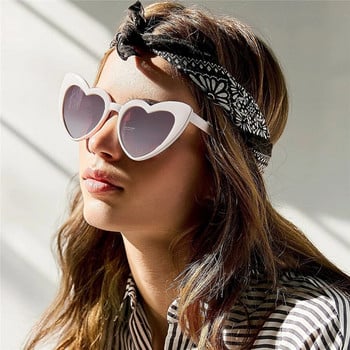 Модни слънчеви очила с форма на сърце за жени Летни слънчеви очила UV400 Дизайн на марката Love Heart Shades Модерни улични очила с щракване